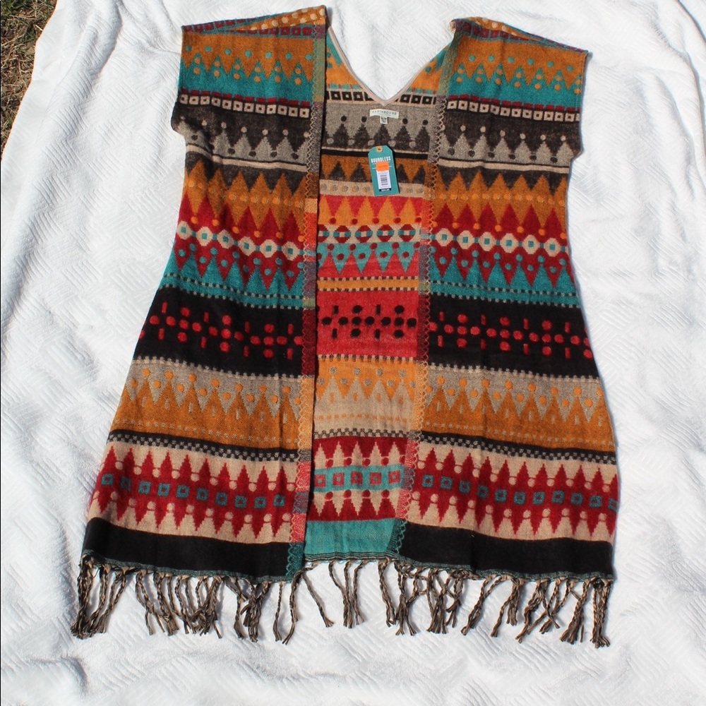 Long open cardigan